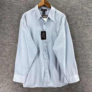 New Montage Shirt Men XL Blue Button Up Collared Long Sleeve Pockets Regular Fit